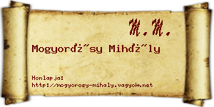 Mogyorósy Mihály névjegykártya