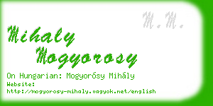 mihaly mogyorosy business card